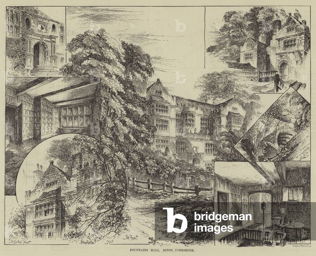 Fountains Hall, Ripon, Yorkshire (engraving)