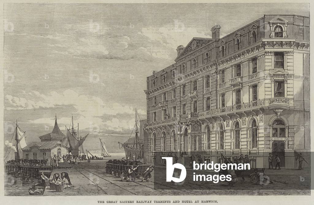 The Great Eastern Railway Terminus and Hotel at Harwich (engraving)