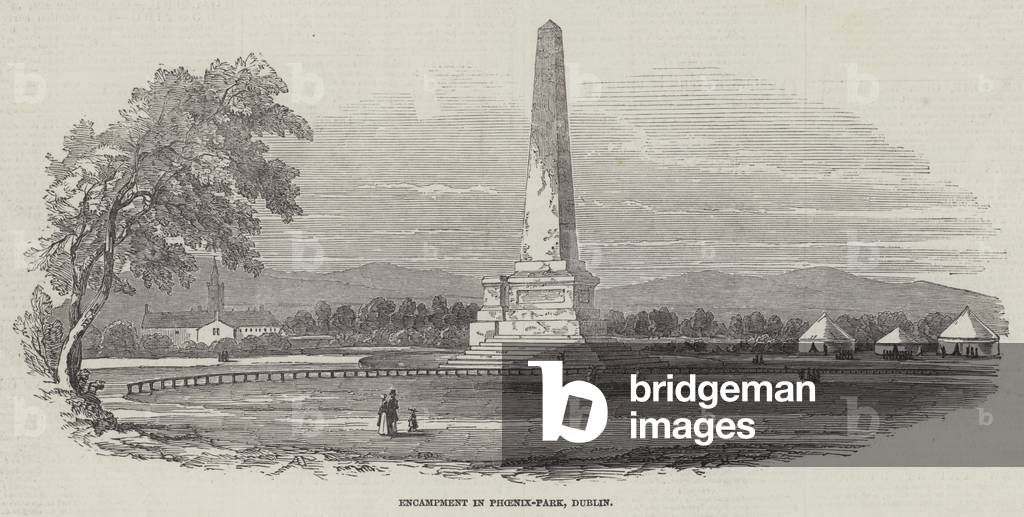 Encampment in Phoenix-Park, Dublin (engraving)