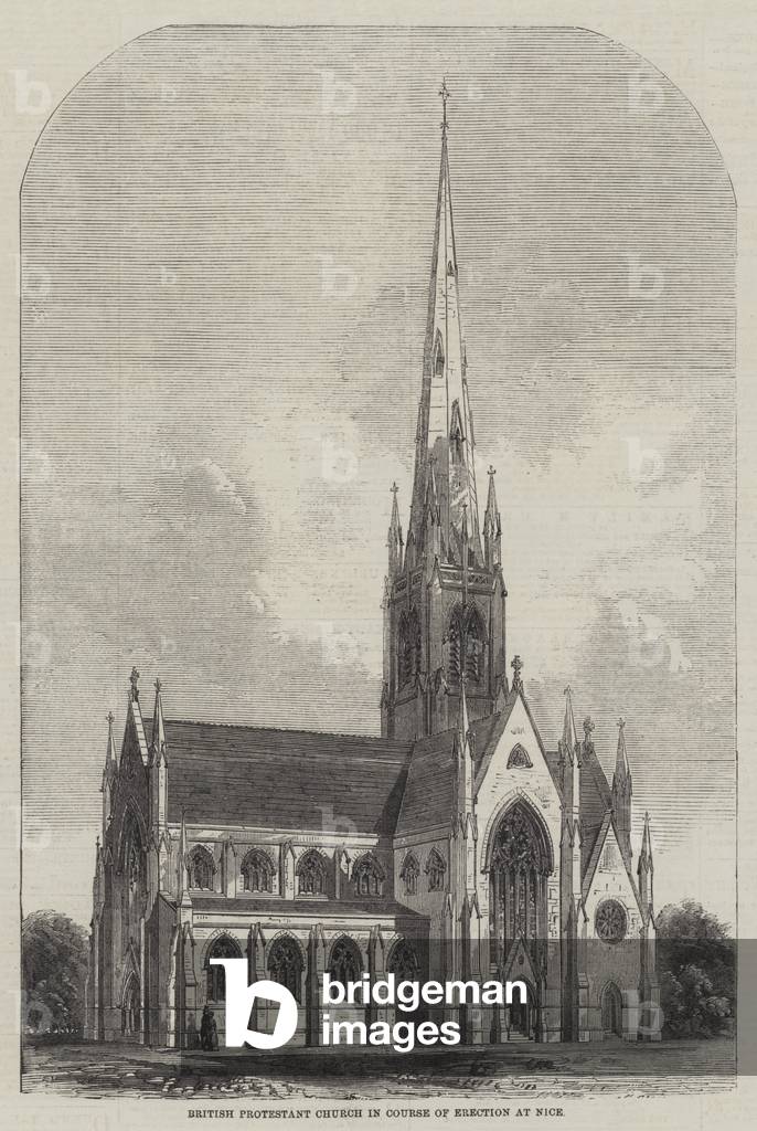 British Protestant Church in Course of Erection at Nice (engraving)