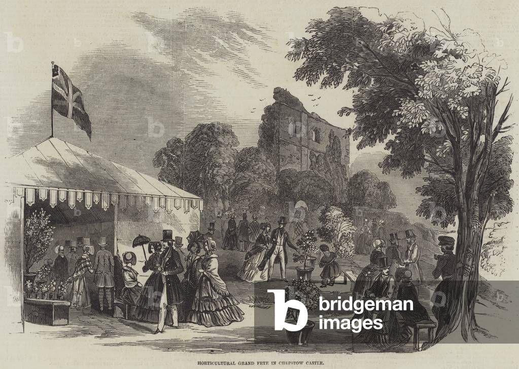 Horticultural Grand Fete in Chepstow Castle (engraving)