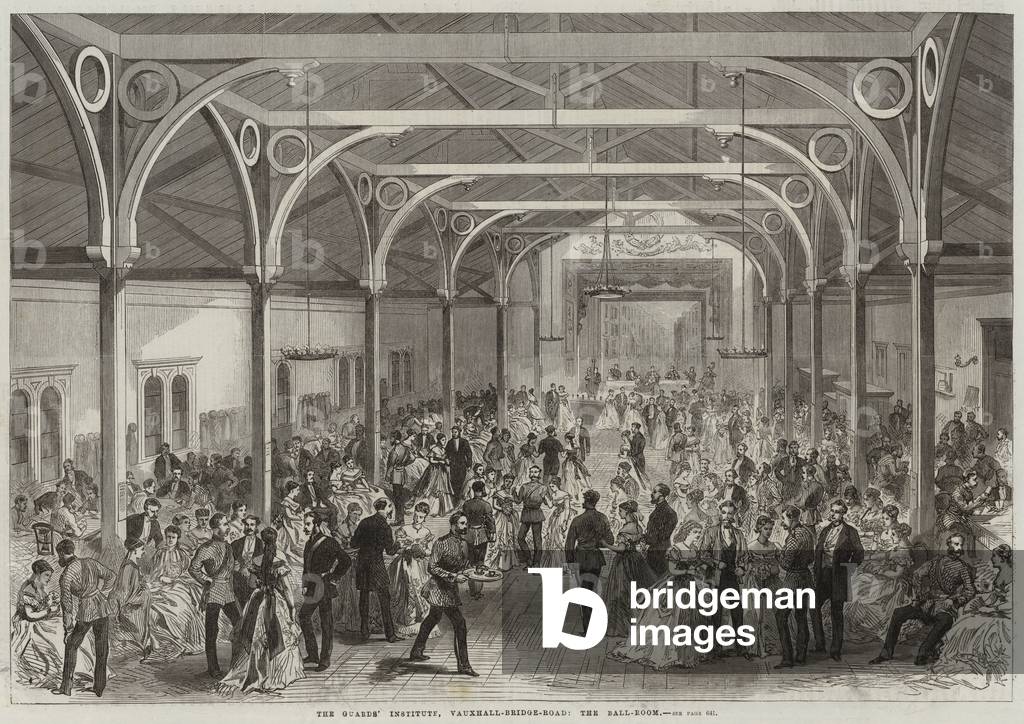 The Guards' Institute, Vauxhall-Bridge-Road, the Ball-Room (engraving)