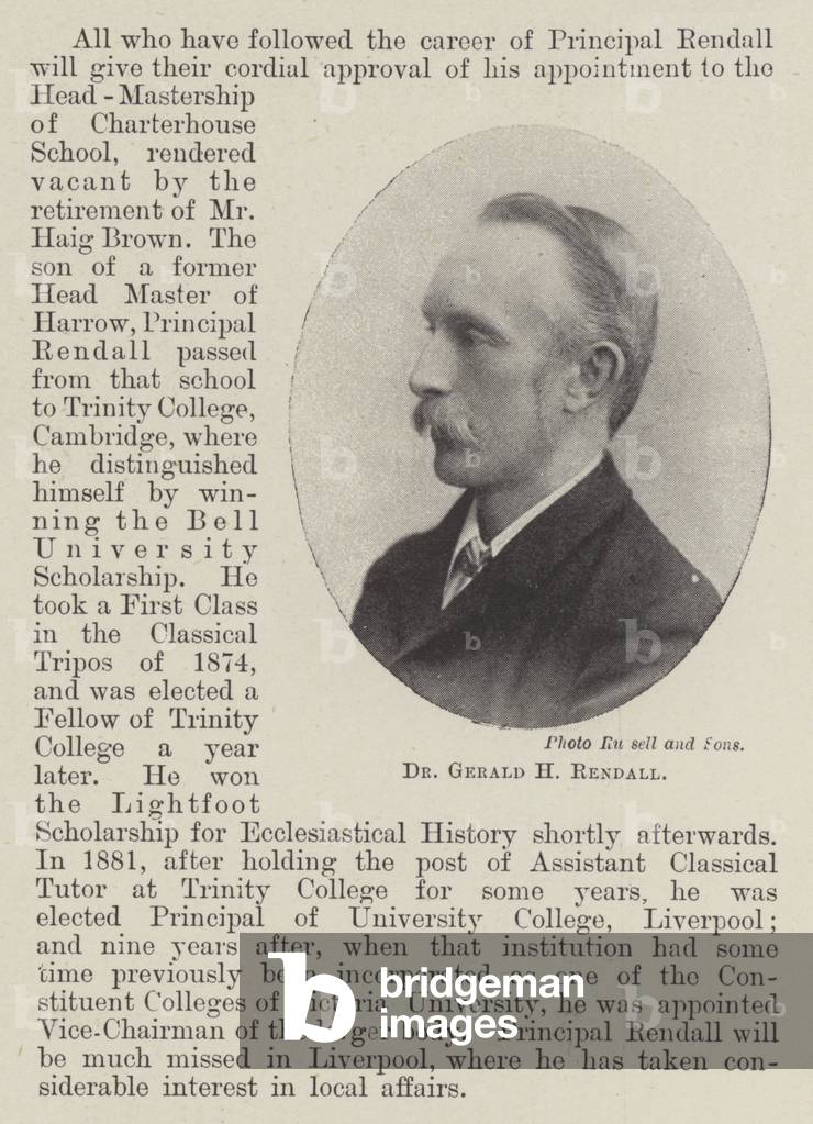 Dr Gerald H Rendall (b/w photo)