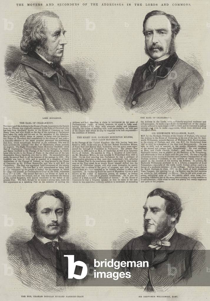 The Movers and Seconders of the Addresses in the Lords and Commons (engraving)