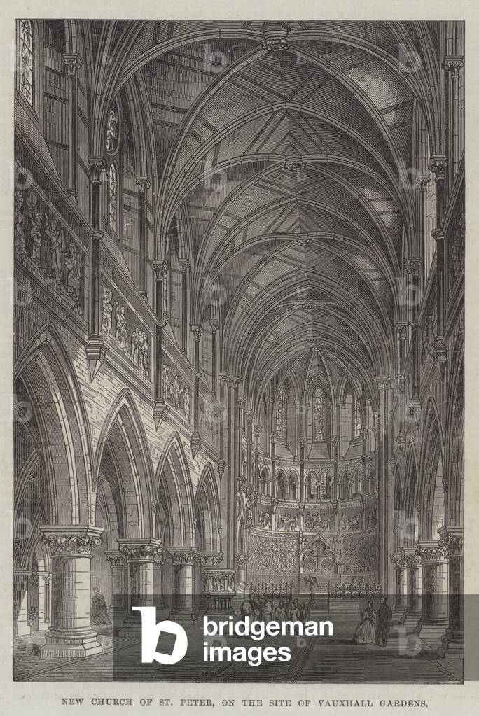 New Church of St Peter, on the Site of Vauxhall Gardens (engraving)