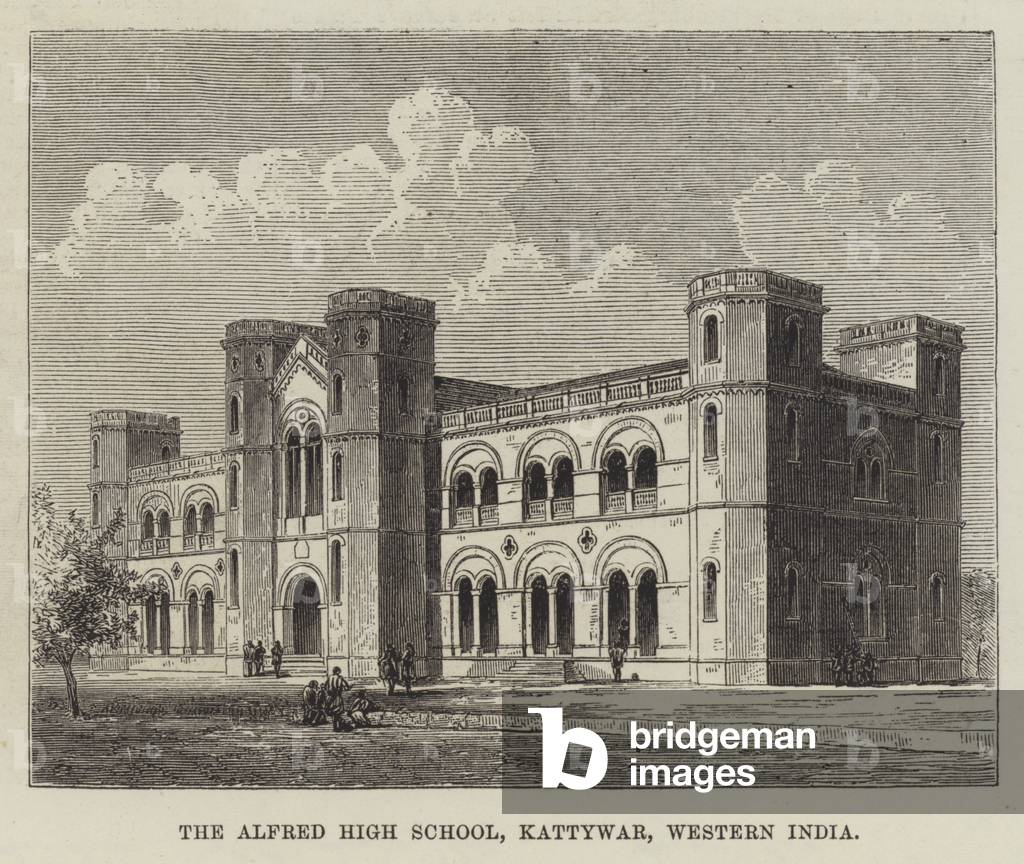 The Alfred High School, Kattywar, Western India (engraving)