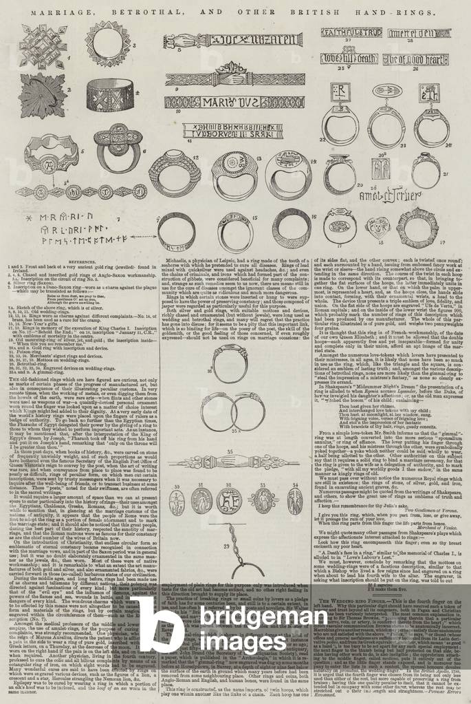 Marriage, Betrothal, and other British Hand-Rings (engraving)