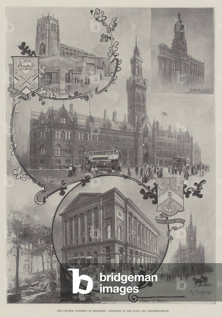 The Church Congress in Bradford, Sketches in the Town and Neighbourhood (litho)