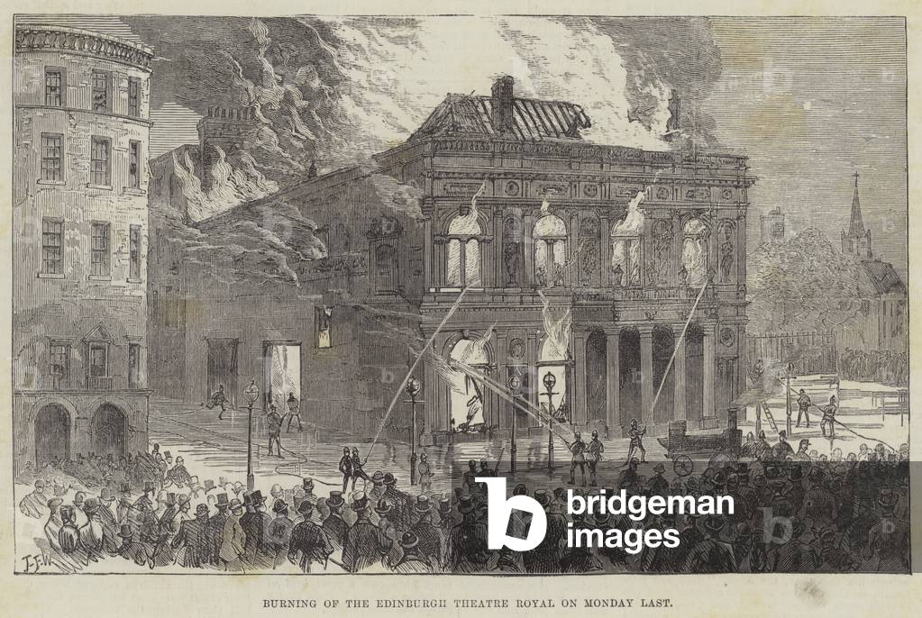Burning of the Edinburgh Theatre Royal on Monday Last (engraving)
