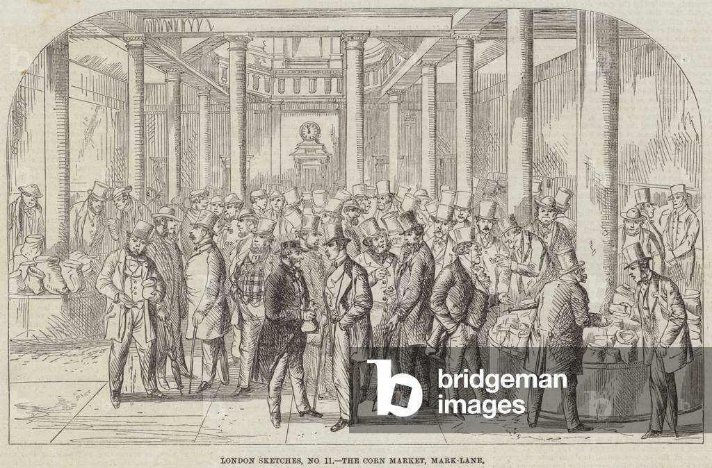 London Sketches, the Corn Market, Mark-Lane (engraving)