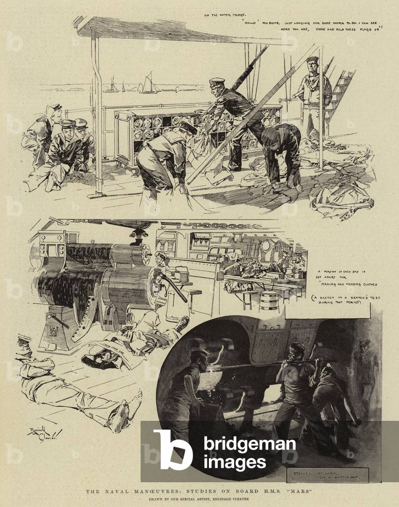 The Naval Manoeuvres, Studies on Board H M S 