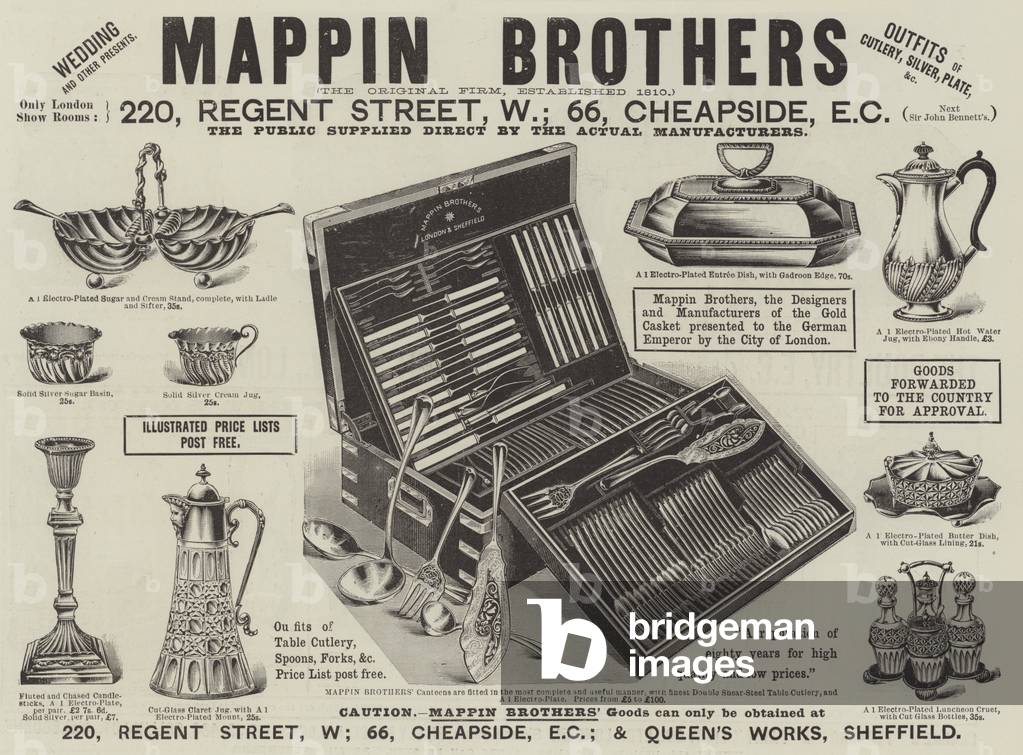 Advertisement, Mappin Brothers (engraving)