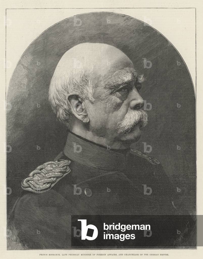 Prince Bismarck, late Prussian Minister of Foreign Affairs, and Chancellor of the German Empire (engraving)