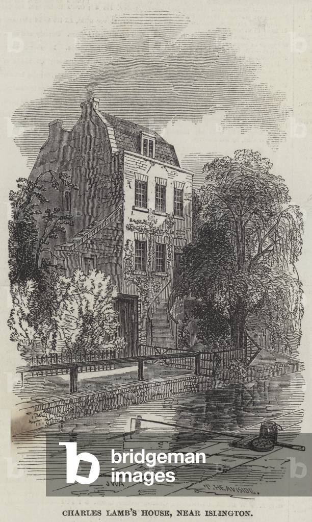 Charles Lamb's House, near Islington (engraving)