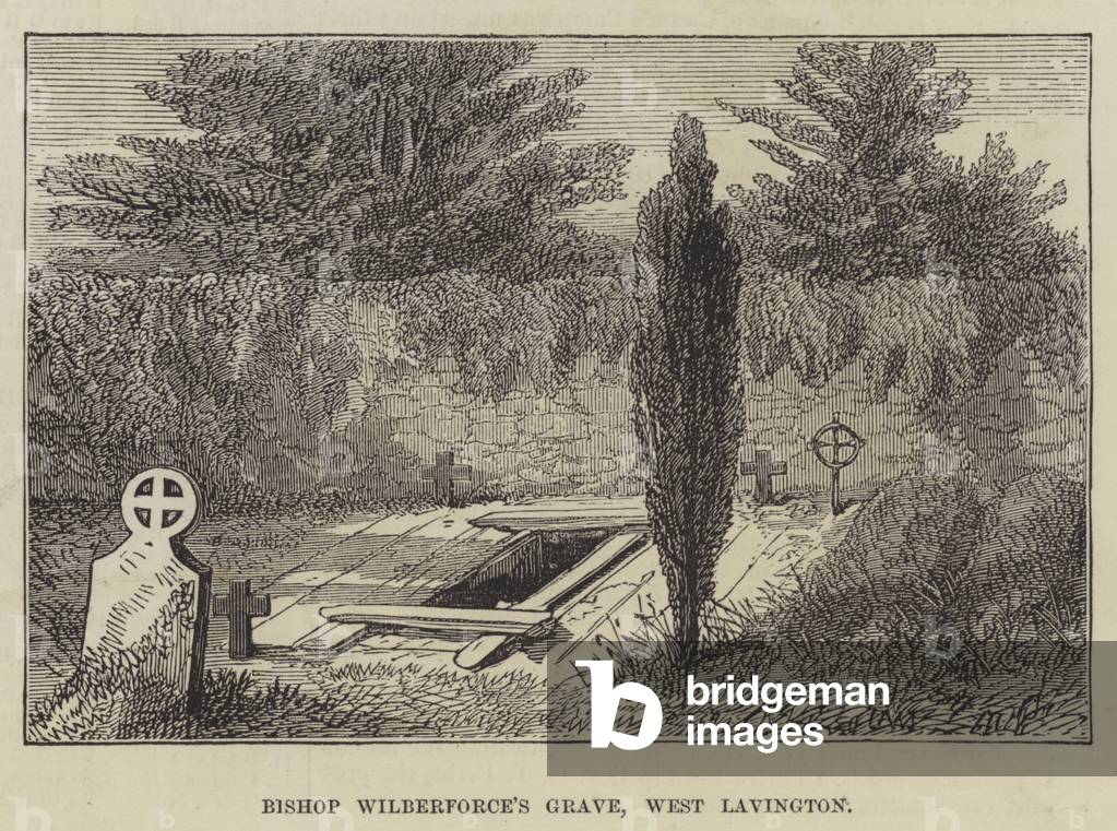 Bishop Wilberforce's Grave, West Lavington (engraving)