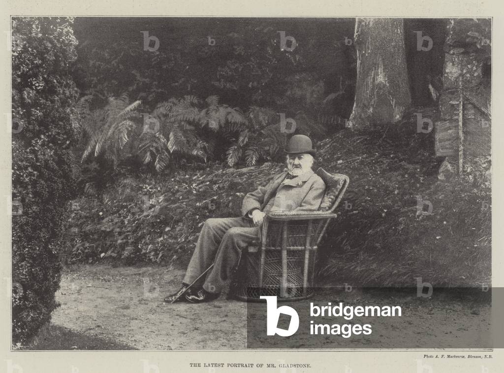 The Latest Portrait of Mr Gladstone (b/w photo)