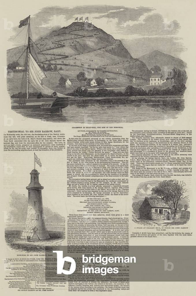 Testimonial to Sir John Barrow, Baronet (engraving)