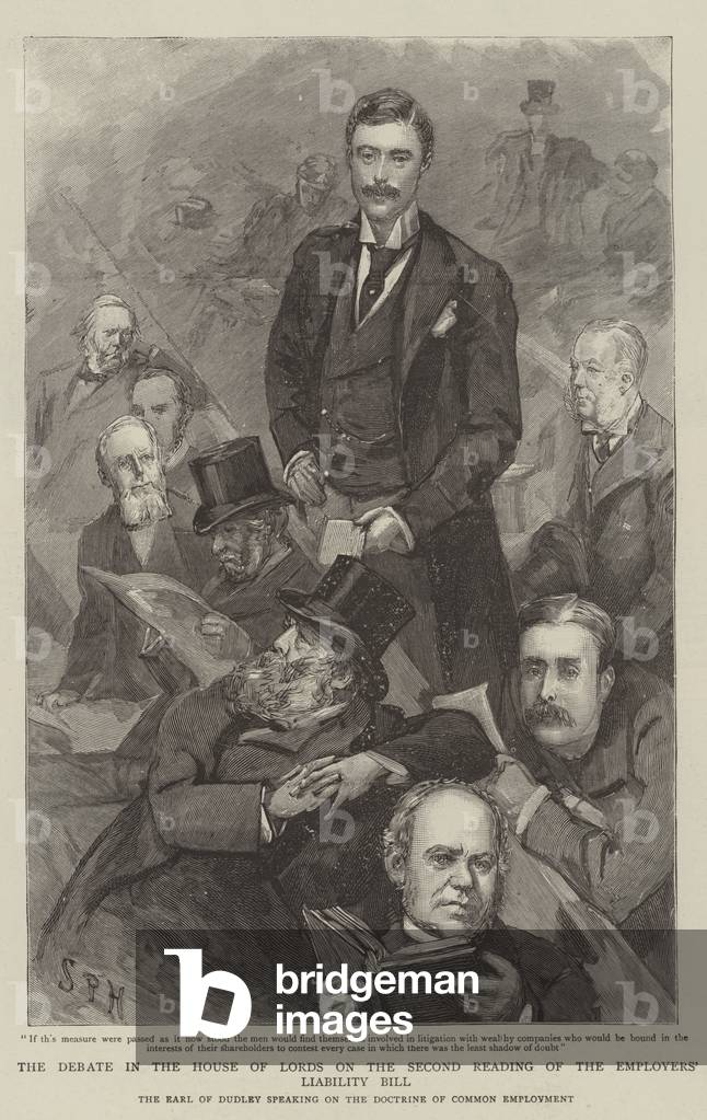The Debate in the House of Lords on the Second Reading of the Employers' Liability Bill (engraving)