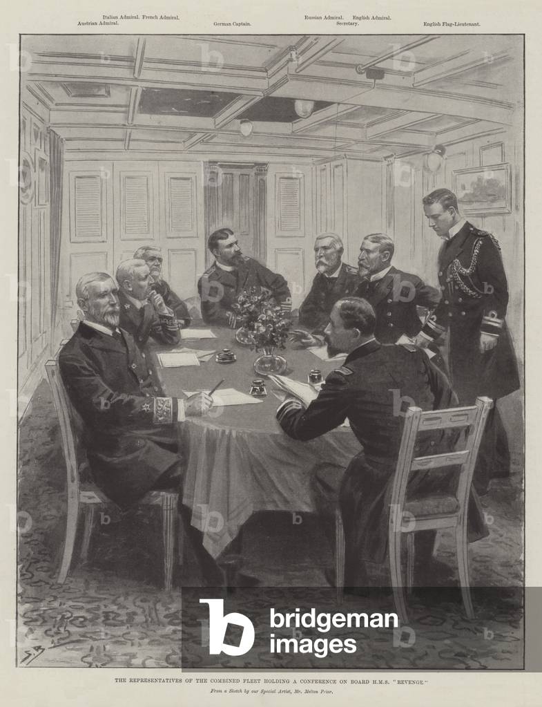 The Representatives of the Combined Fleet holding a Conference on Board HMS 