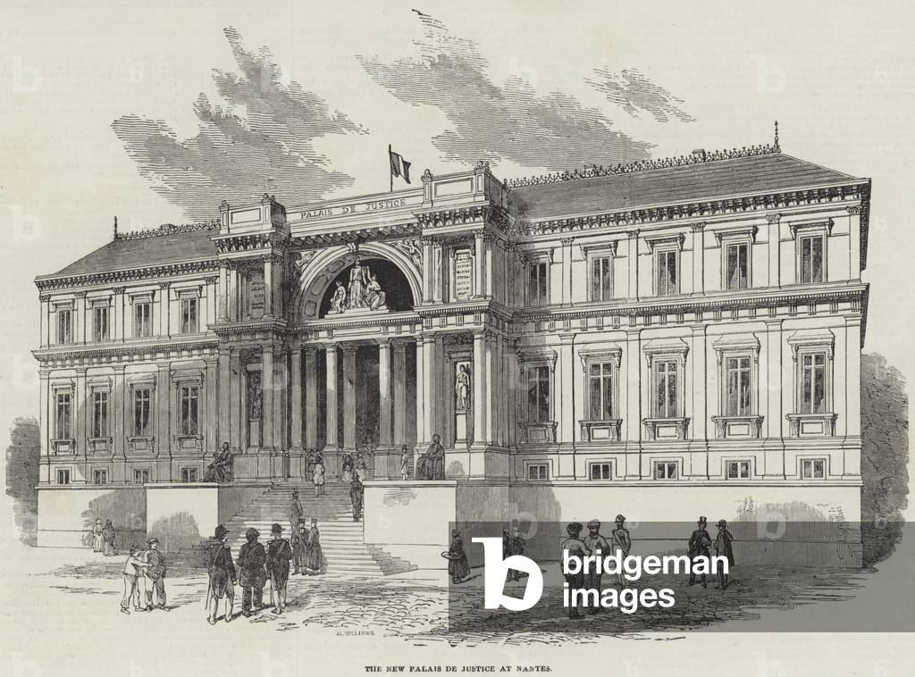 The New Palais de Justice at Nantes (engraving)