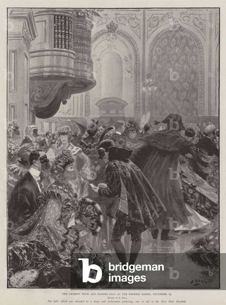 The Charity Mask and Domino Ball at the Empress Rooms, 15 December (litho)
