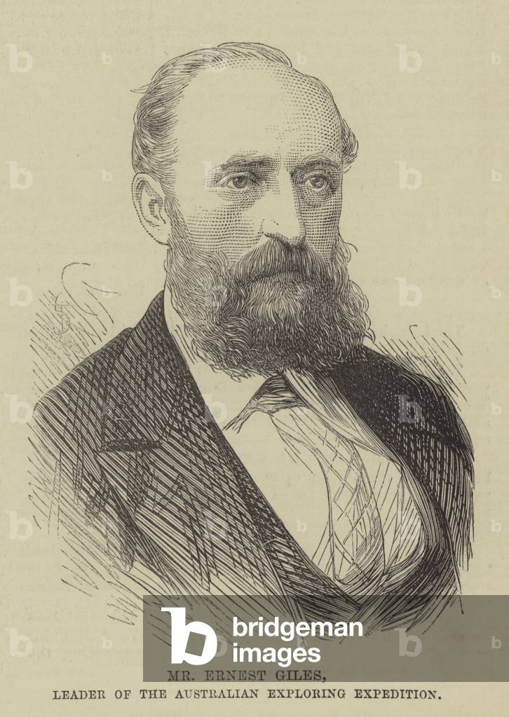 Mr Ernest Giles, Leader of the Australian Exploring Expedition (engraving)