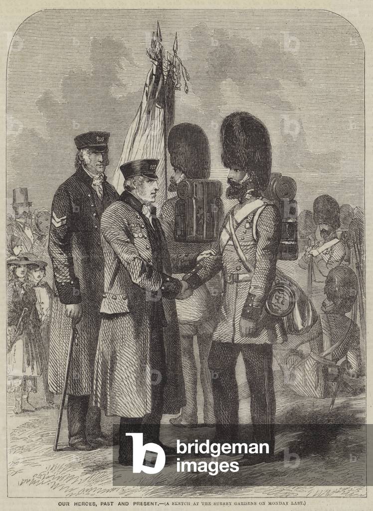 Our Heroes, Past and Present (engraving)