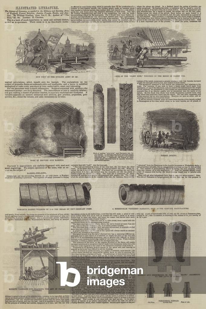 The Science of Gunnery, as applied to the Military and Sporting Arms of England, France, Belgium, Austria, Prussia, Russia, and America, by William Greener (engraving)