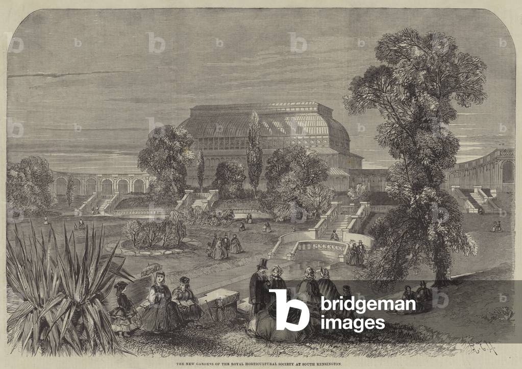 The New Gardens of the Royal Horticultural Society at South Kensington (engraving)