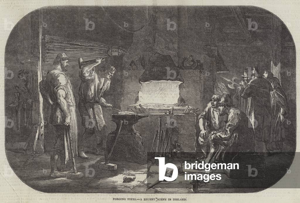 Forging Pikes, a Recent Scene in Ireland (engraving)