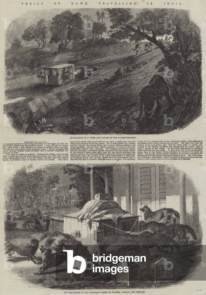 Perils of Dawk Travelling in India (engraving)
