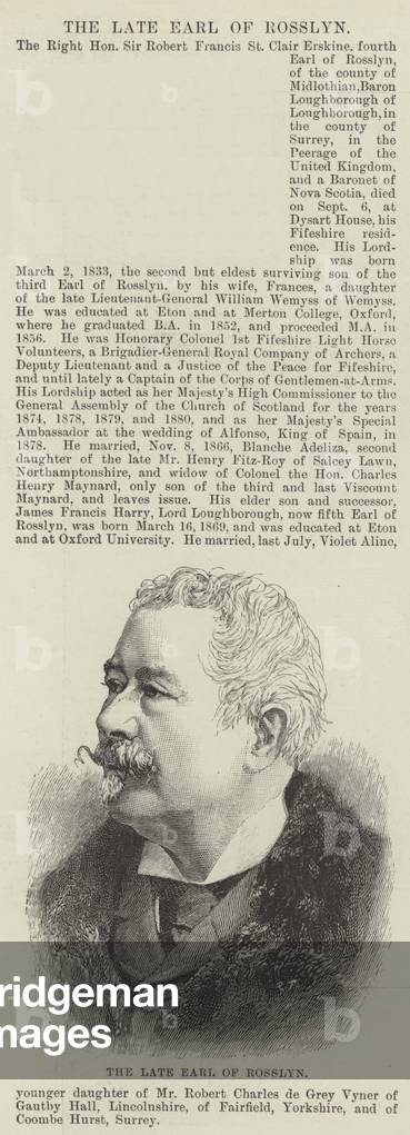 The late Earl of Rosslyn (engraving)