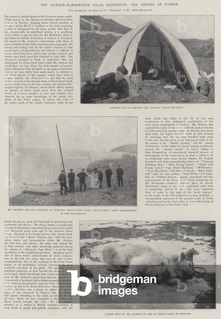 The Jackson-Harmsworth Polar Expedition, the Finding of Nansen (b/w photo)