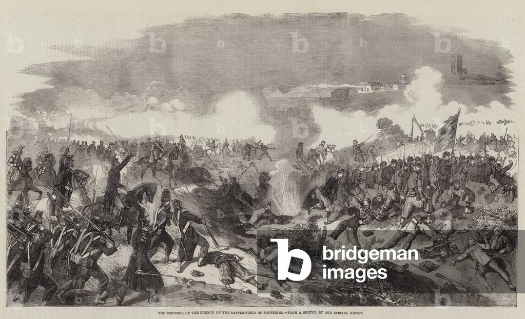 The Emperor of the French on the Battle-Field of Solferino (engraving)