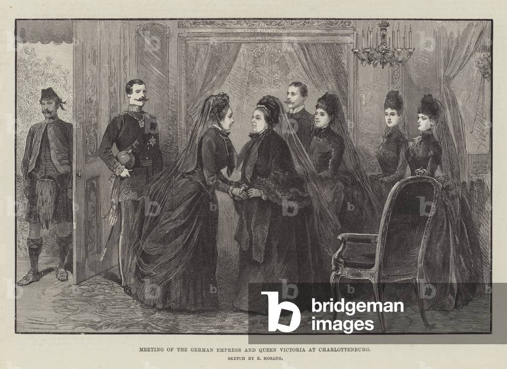 Meeting of the German Empress and Queen Victoria at Charlottenburg (engraving)