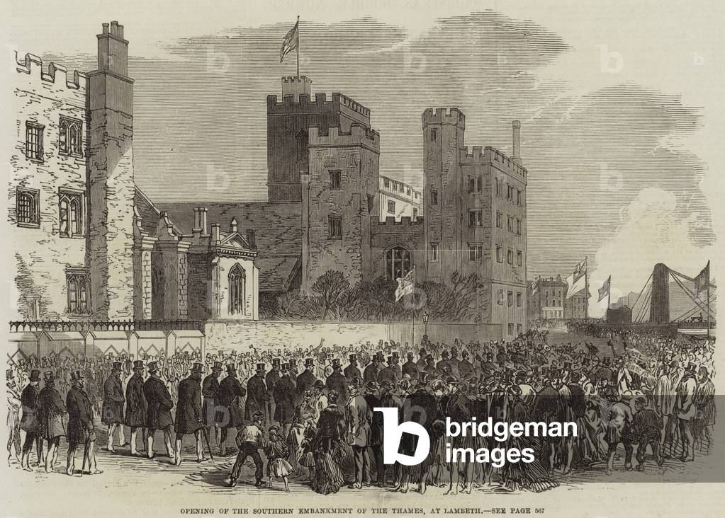 Opening of the Southern Embankment of the Thames, at Lambeth (engraving)