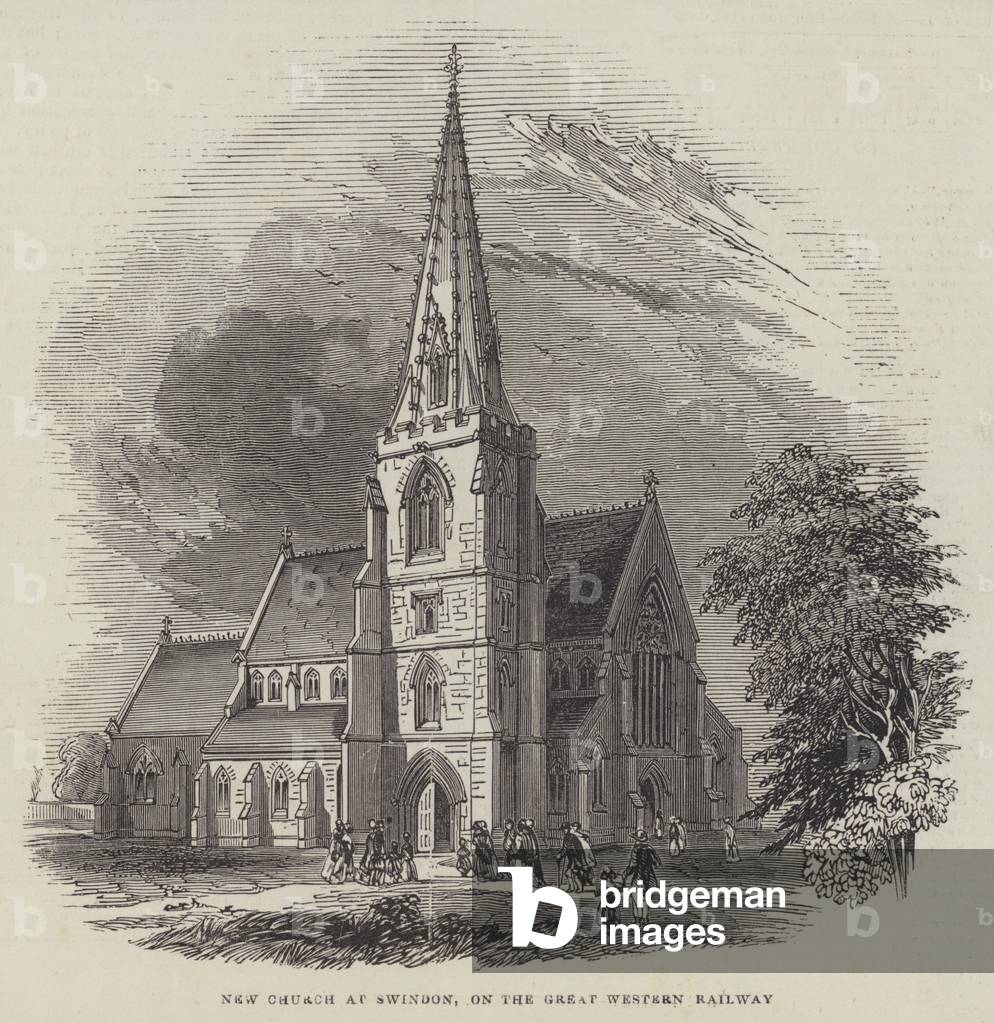 New Church at Swindon, on the Great Western Railway (engraving)