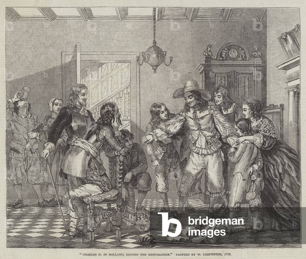 Charles II in Holland, before the Restoration (engraving)