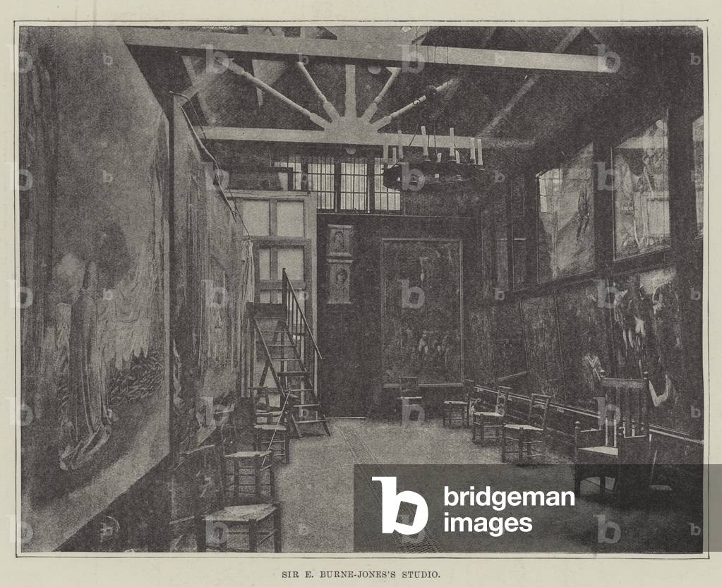 Sir E Burne-Jones's Studio (engraving)