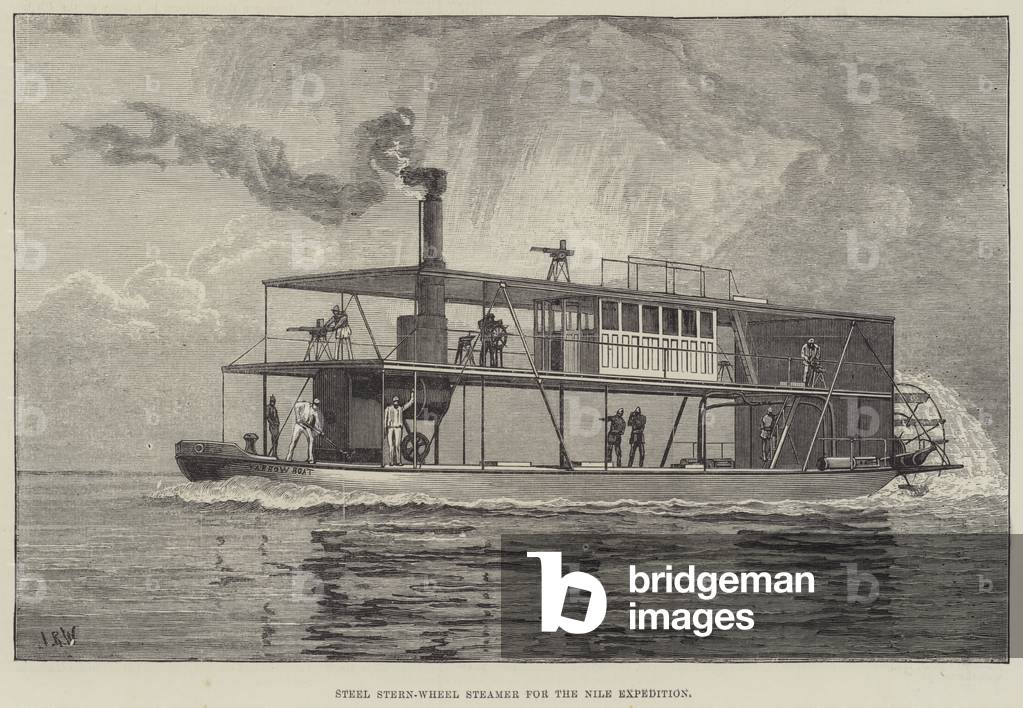 Steel Stern-Wheel Steamer for the Nile Expedition (engraving)