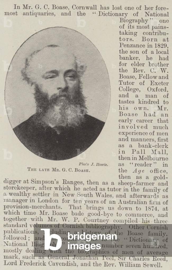 The late Mr G C Boase (b/w photo)