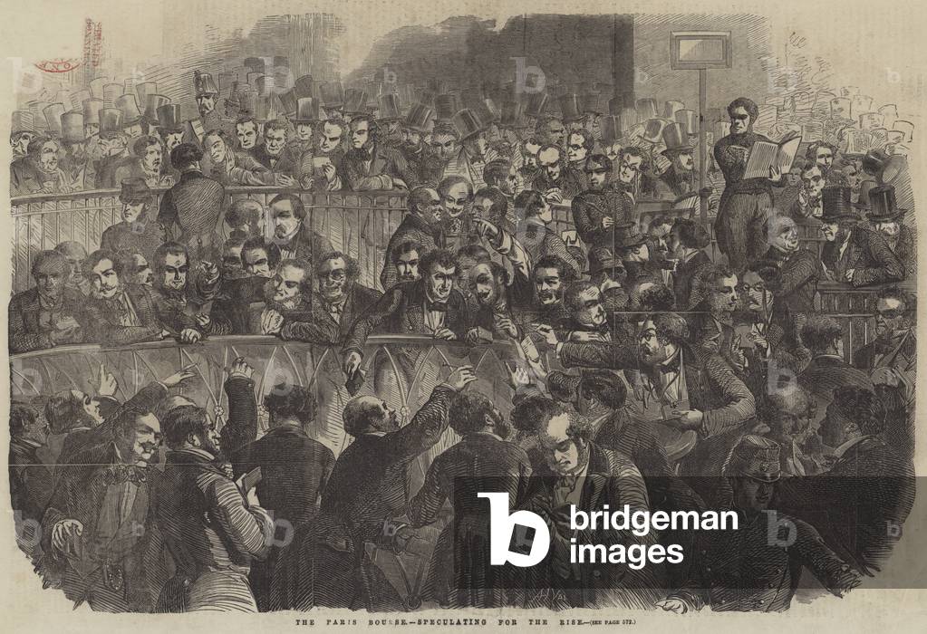 The Paris Bourse, speculating for the Rise (engraving)