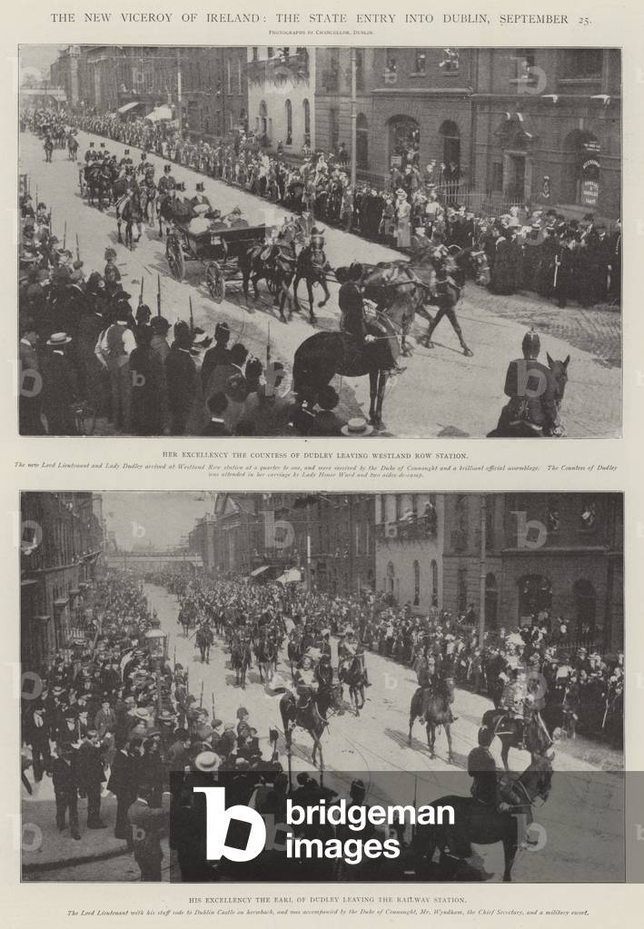 The New Viceroy of Ireland, the State Entry into Dublin, 25 September (b/w photo)