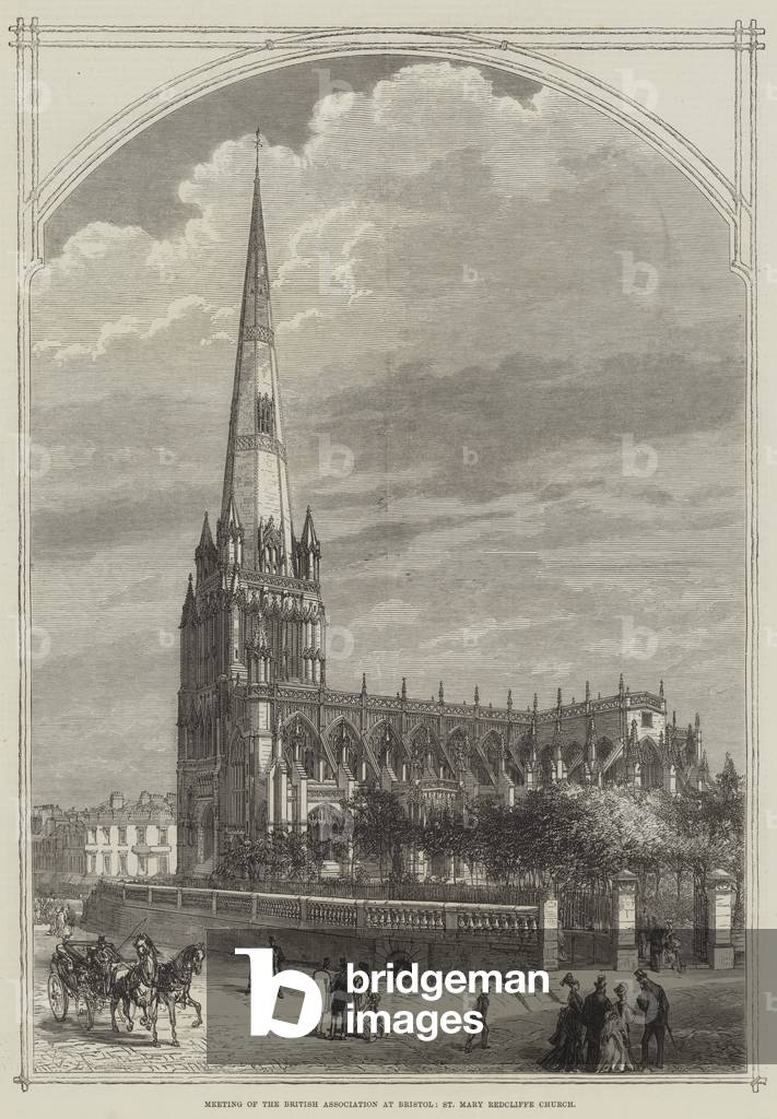 Meeting of the British Association at Bristol, St Mary Redcliffe Church (engraving)