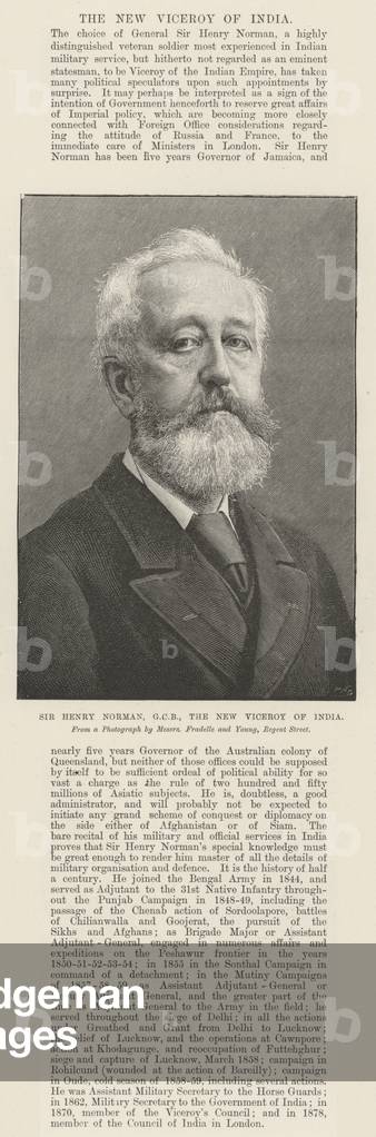 Sir Henry Norman, GCB, the New Viceroy of India (engraving)