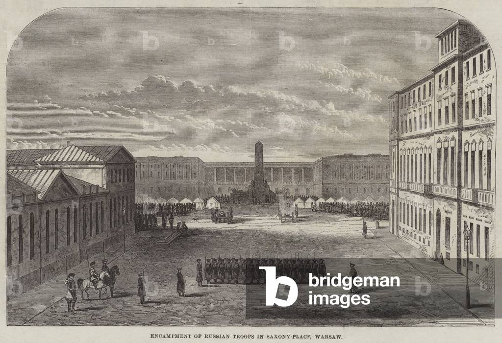Encampment of Russian Troops in Saxony-Place, Warsaw (engraving)