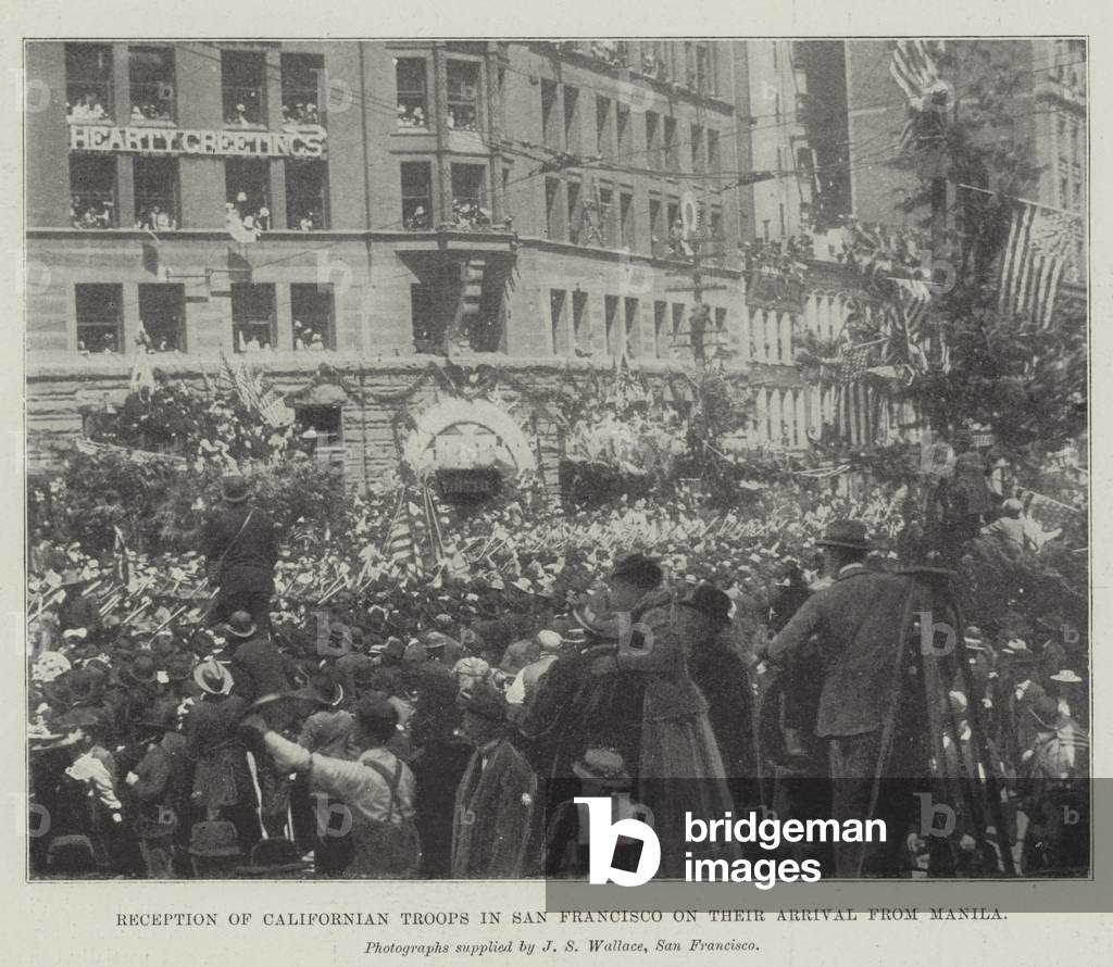 Reception of Californian Troops in San Francisco on their Arrival from Manila (b/w photo)