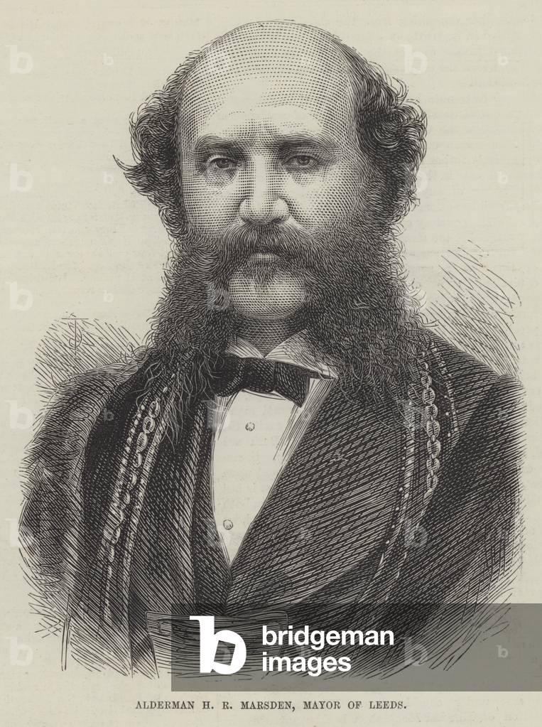 Alderman H R Marsden, Mayor of Leeds (engraving)