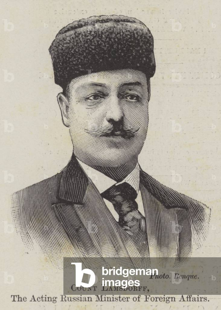 Count Lamsdorff, the Acting Russian Minister of Foreign Affairs (engraving)