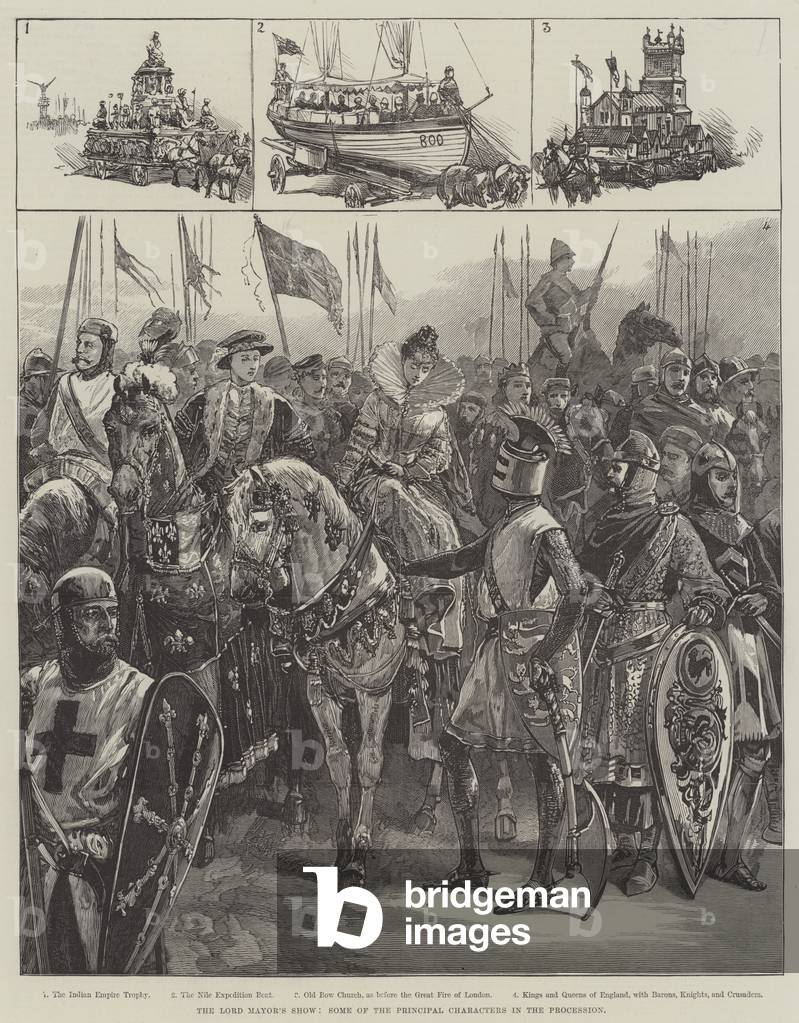 The Lord Mayor's Show, some of the Principal Characters in the Procession (engraving)